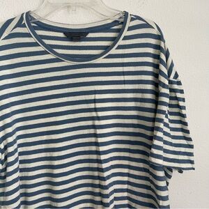 John Varvatos Collection Striped Short Sleeve Silk / Cotton Tee T Shirt
